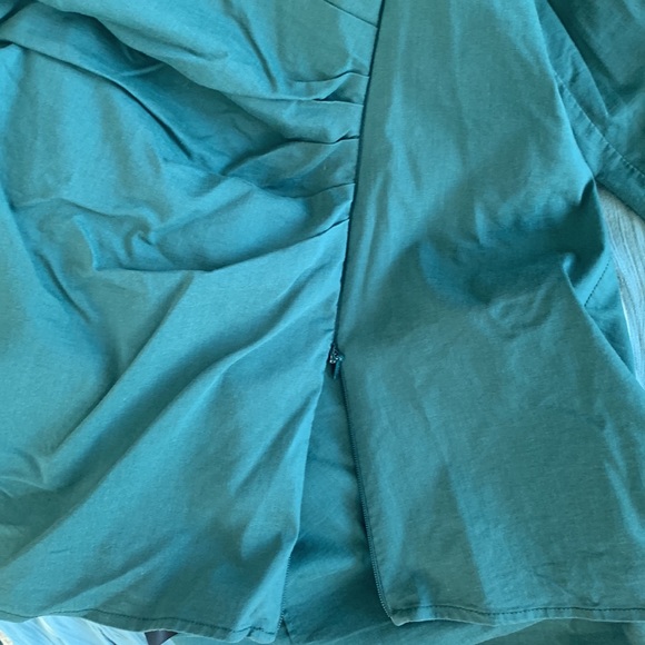 TALL- Dark green long sleeve faux wrap front. - Picture 6 of 7